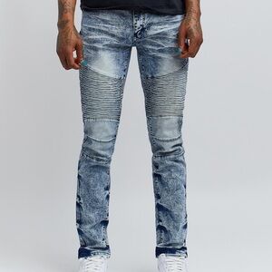 Reason Men's Straight Jeans in Light Acid Wash Blue
